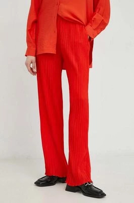 Zdjęcie produktu Samsoe Samsoe spodnie damskie kolor pomarańczowy szerokie high waist