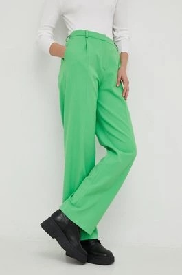 Zdjęcie produktu Samsoe Samsoe spodnie damskie kolor zielony szerokie high waist
