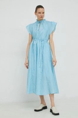 Zdjęcie produktu Samsoe Samsoe sukienka kolor niebieski maxi rozkloszowana