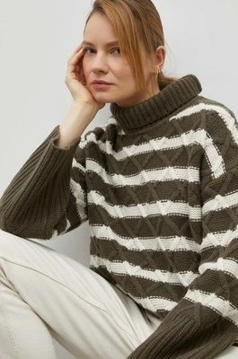 Zdjęcie produktu Samsoe Samsoe sweter wełniany damski kolor beżowy ciepły z golfem