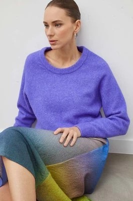 Zdjęcie produktu Samsoe Samsoe sweter wełniany NOR damski kolor fioletowy lekki F00022152