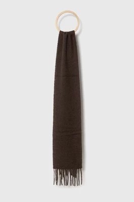 Zdjęcie produktu Samsoe Samsoe szalik wełniany kolor brązowy gładki
