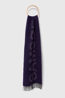Zdjęcie produktu Samsoe Samsoe szalik wełniany kolor fioletowy wzorzysty