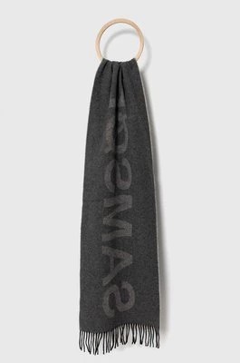 Zdjęcie produktu Samsoe Samsoe szalik wełniany kolor szary wzorzysty