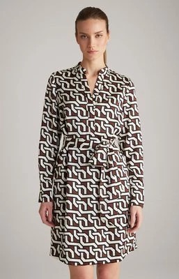 Zdjęcie produktu Satynowa sukienka w kolorze brązowo-czarno-ecru we wzór Joop