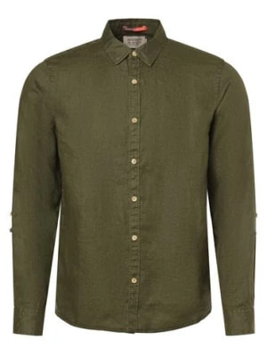 Zdjęcie produktu Scotch & Soda Męska koszula lniana Mężczyźni Regular Fit len zielony jednolity,
