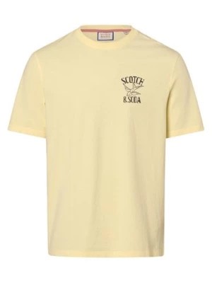Zdjęcie produktu Scotch & Soda T-shirt męski Mężczyźni Bawełna żółty nadruk,