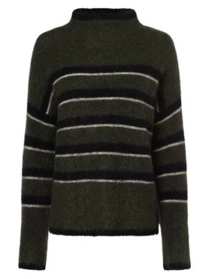 Zdjęcie produktu Second Female Sweter damski z dodatkiem moheru Kobiety Wełna zielony|czarny w paski,