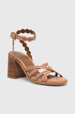 Zdjęcie produktu See by Chloé sandały skórzane Kaddy kolor beżowy SB42032A