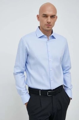 Zdjęcie produktu Seidensticker koszula bawełniana męska kolor niebieski slim z kołnierzykiem klasycznym 01.653690