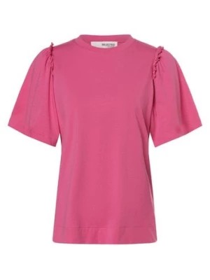 Zdjęcie produktu Selected Femme Koszulka damska - SLFPenelope Kobiety Bawełna wyrazisty róż jednolity,