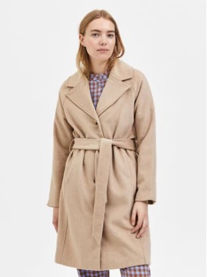 Zdjęcie produktu Selected Femme Płaszcz wełniany Milan 16079496 Beżowy Regular Fit