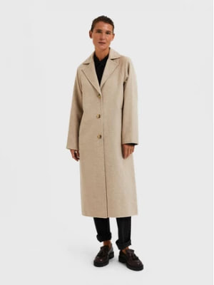 Zdjęcie produktu Selected Femme Płaszcz wełniany New Tama Handmade 16085106 Beżowy Oversize