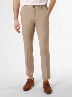 Zdjęcie produktu Selected Męskie spodnie od garnituru modułowego Mężczyźni Slim Fit beżowy wypukły wzór tkaniny,