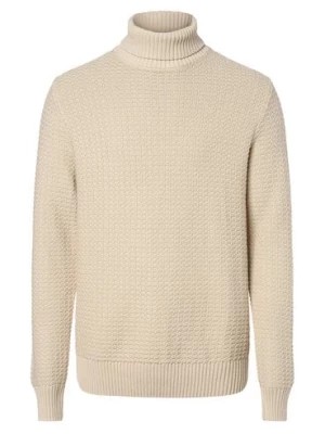 Zdjęcie produktu Selected Sweter męski Mężczyźni Bawełna beżowy wypukły wzór tkaniny,