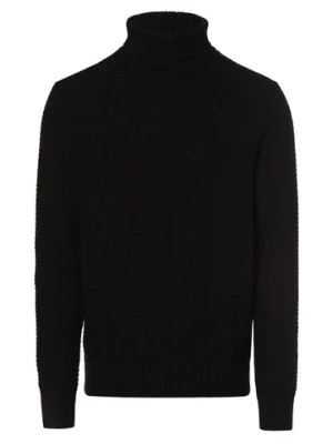 Zdjęcie produktu Selected Sweter męski Mężczyźni Bawełna czarny wypukły wzór tkaniny,