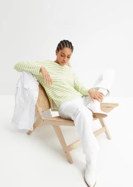 Zdjęcie produktu Shirt boxy z długim rękawem, z ciężkiej bawełny organicznej bonprix