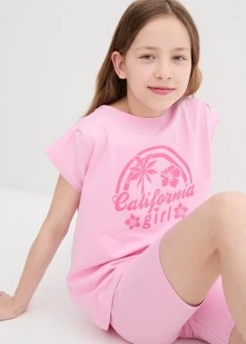 Zdjęcie produktu Shirt dziewczęcy + kolarki (2 części), z bawełny organicznej bonprix