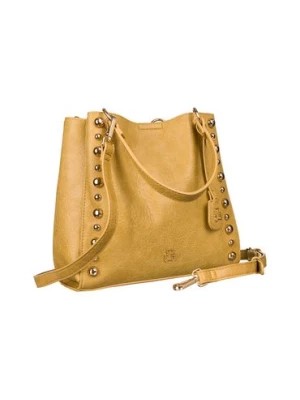 Zdjęcie produktu Shopper damski ze złotymi nitami — LuluCastagnette REAGAN MIEL Lulu Castagnette