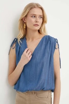 Zdjęcie produktu Silvian Heach bluzka damska kolor niebieski gładka