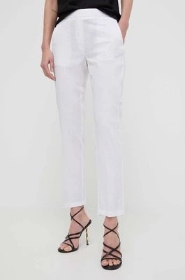 Zdjęcie produktu Silvian Heach spodnie lniane kolor biały proste high waist