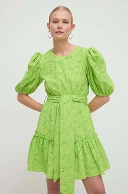 Zdjęcie produktu Silvian Heach sukienka bawełniana kolor zielony mini rozkloszowana
