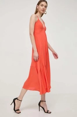 Zdjęcie produktu Silvian Heach sukienka kolor pomarańczowy midi rozkloszowana