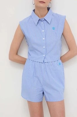 Zdjęcie produktu Silvian Heach szorty bawełniane kolor niebieski wzorzyste high waist
