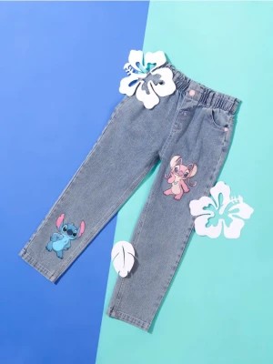 Zdjęcie produktu Sinsay - Jeansy paperbag Stitch - niebieski