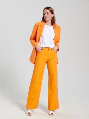Zdjęcie produktu Sinsay - Jeansy wide leg high waist - pomarańczowy
