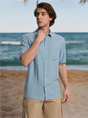 Zdjęcie produktu Sinsay - Koszula relaxed z krótkim rękawem - niebieski