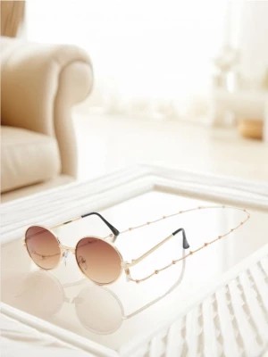 Zdjęcie produktu Sinsay - Okulary przeciwsłoneczne - beżowy