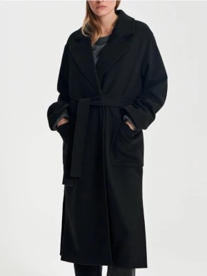 Zdjęcie produktu Sinsay - Płaszcz z paskiem - czarny