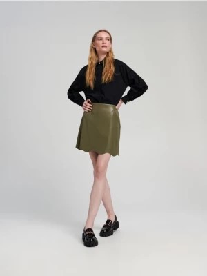Zdjęcie produktu Sinsay - Spódnica mini z imitacji skóry - zielony