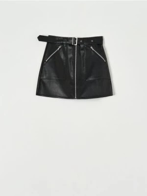 Zdjęcie produktu Sinsay - Spódnica mini z paskiem - czarny