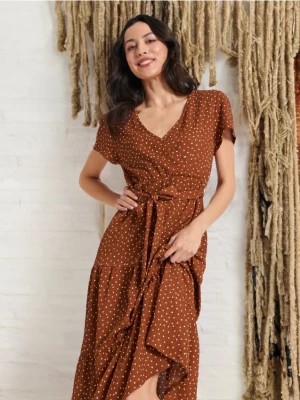 Zdjęcie produktu Sinsay - Sukienka midi - brązowy