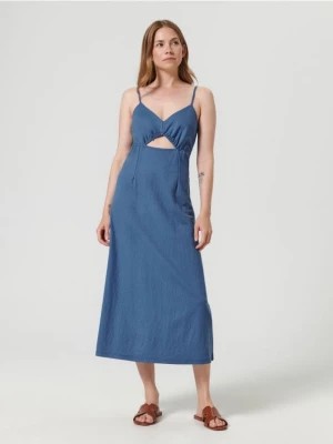 Zdjęcie produktu Sinsay - Sukienka midi na ramiączkach - niebieski
