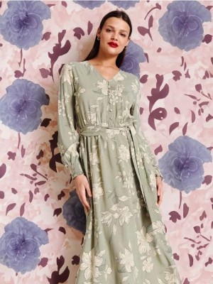 Zdjęcie produktu Sinsay - Sukienka midi w kwiaty - wielobarwny
