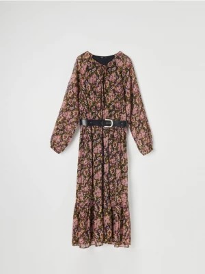 Zdjęcie produktu Sinsay - Sukienka midi z paskiem - wielobarwny