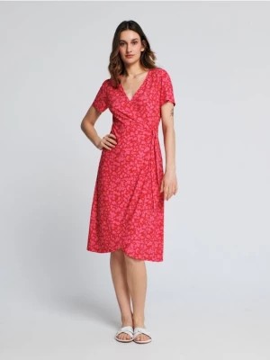 Zdjęcie produktu Sinsay - Sukienka midi z wiązaniem - różowy