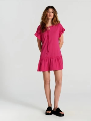 Zdjęcie produktu Sinsay - Sukienka mini z falbanami - różowy
