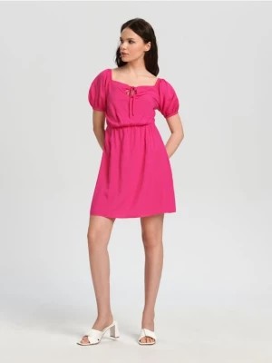 Zdjęcie produktu Sinsay - Sukienka mini z wiązaniem - różowy