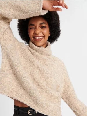 Zdjęcie produktu Sinsay - Sweter oversize z wełną - kremowy