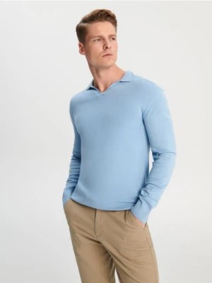Zdjęcie produktu Sinsay - Sweter z dekoltem w serek - błękitny