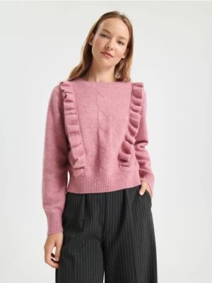 Zdjęcie produktu Sinsay - Sweter z falbanami - różowy