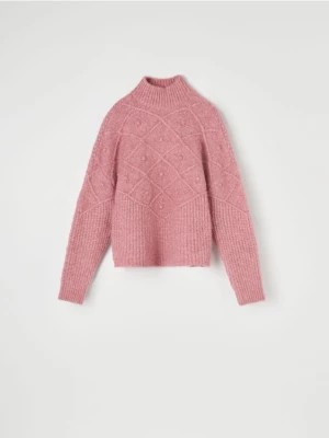 Zdjęcie produktu Sinsay - Sweter z ozdobnym splotem - różowy