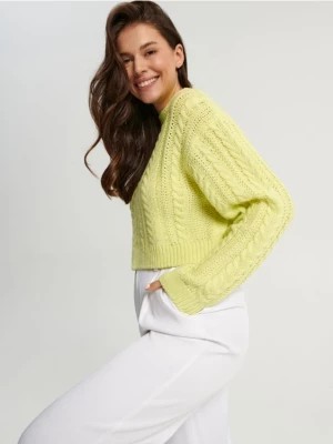 Zdjęcie produktu Sinsay - Sweter z ozdobnym splotem - żółty