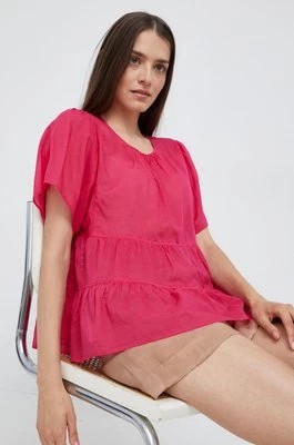 Zdjęcie produktu Sisley bluzka bawełniana damska kolor różowy gładka