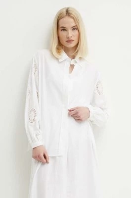 Zdjęcie produktu Sisley koszula bawełniana damska kolor biały relaxed z kołnierzykiem klasycznym