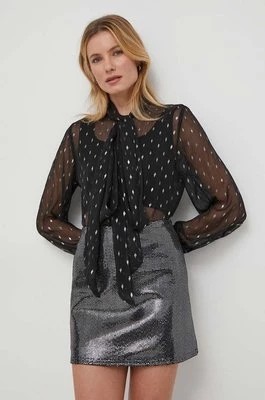 Zdjęcie produktu Sisley koszula damska kolor czarny regular z wiązanym dekoltem